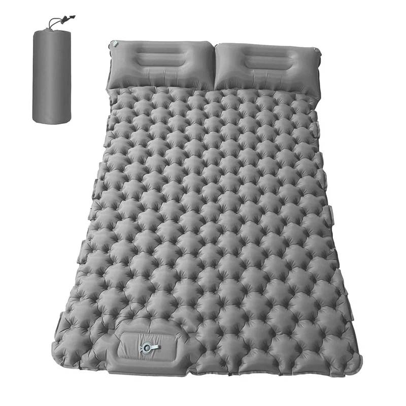 

Outdoor Camping Inflatable Mattress, Sleeping Pad Bed with Air Pillow, Folding Travel Air Mat, Moistureproof Cushion, 2 Person