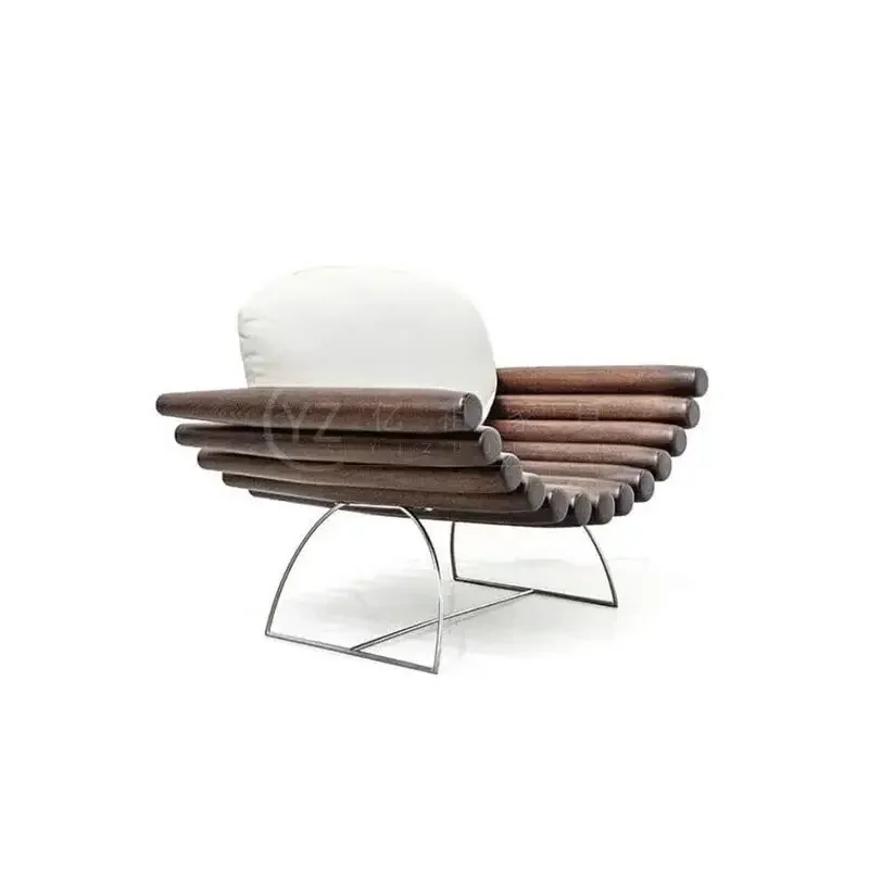 

Nordic, solid wood sofa chair household living room balcony, leisure, metal single chair