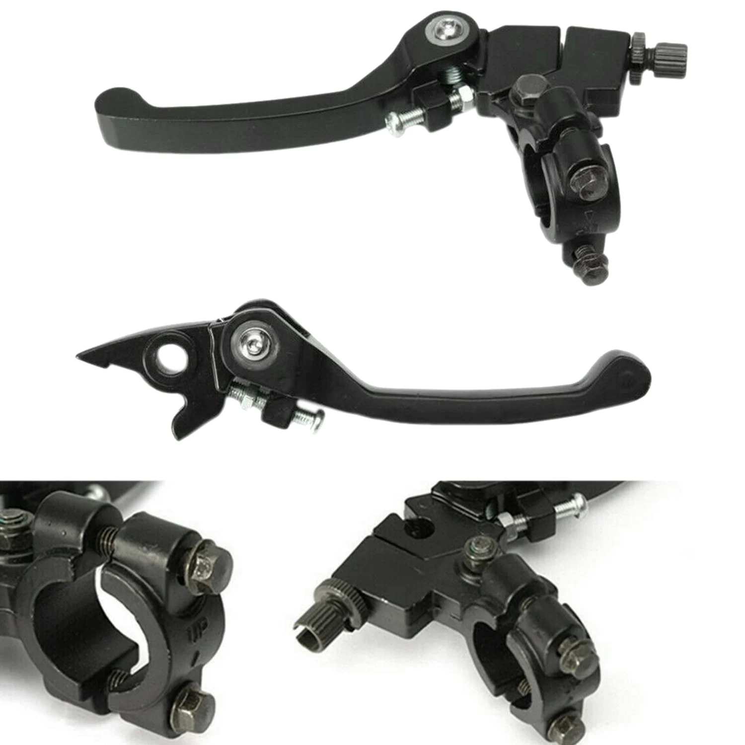 1 Pair 22Mm Aluminum Black Folding Clutch Lever Brake Lever Reduce Breakages