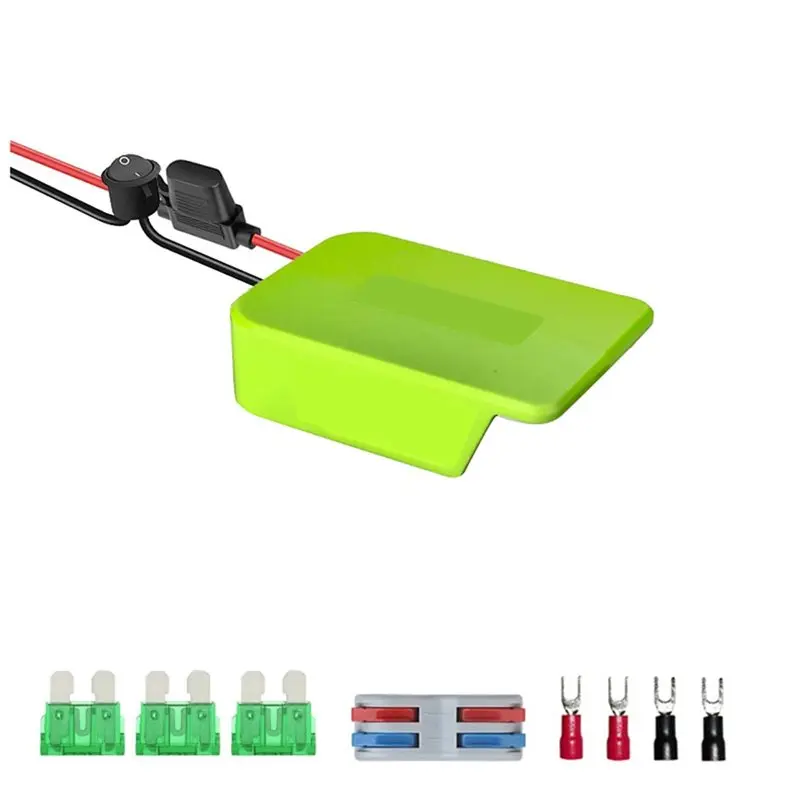 Battery Power Wheel Adapter With Fuse And Switch For Ryobi 40V Li- Battery For DIY Remote Control Work Light