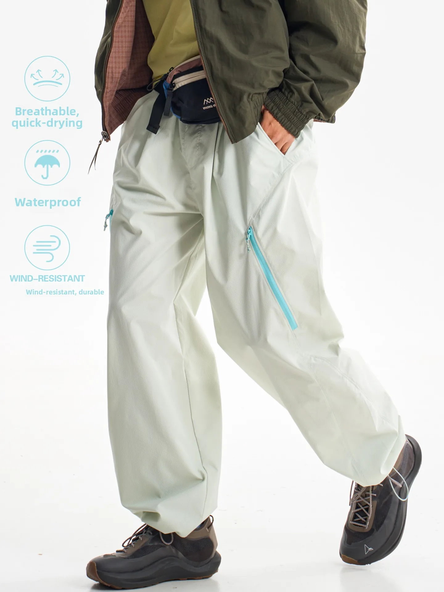 

Outdoor Waterproof Quick Dry Soft Climbing Pants Men's Summer Hiking Casual Sports Trousers Windproof Wear Resistant