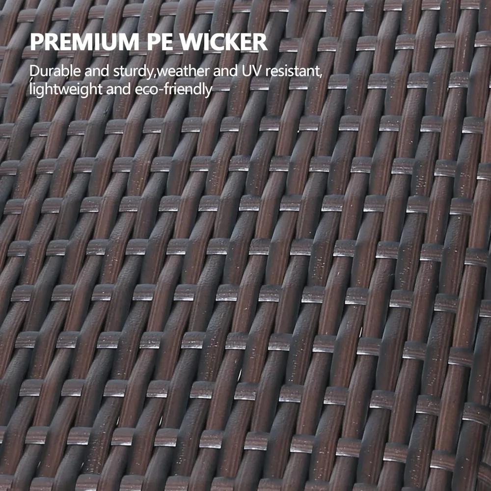 ชุดโต๊ะบิสโทรหวายพับได้ 3 ชิ้น สำหรับระเบียงกลางแจ้ง เฟอร์นิเจอร์สวนลานบ้าน พร้อมโต๊ะและเก้าอี้