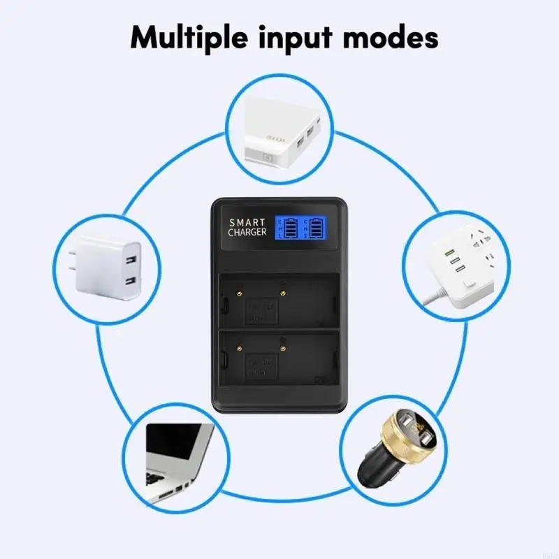 D5BB Compact BLH1 LCD-Doppelschlitz-Ladegerät USB-Ladebasis für EM1 Markii EM1-2 EM1 Mark 2 Kamera Batterie Ladegerät