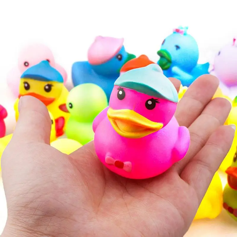 Duck Easter Eggs 20pcs Bath Toy Easter Duckies Floater Duck Assortment Bathtub Duck Toys Portable Soft Bath Toys Bulk For