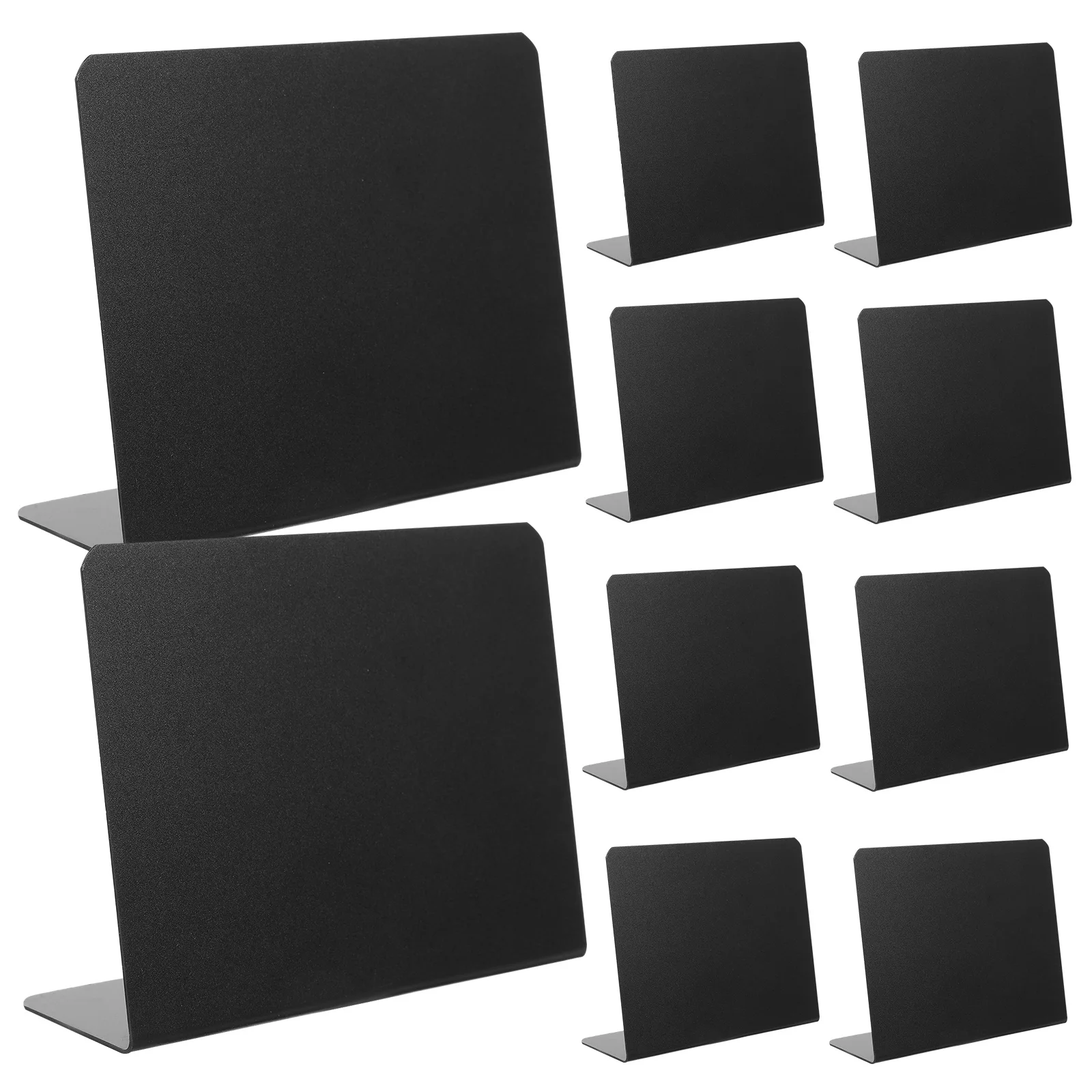 ป้ายกระดานดำขนาดเล็กสำหรับป้ายอาหาร 10 ชิ้น สำหรับงานเลี้ยง บุฟเฟ่ต์ ป้ายตั้งโต๊ะ กระดานบันทึกข้อความ ใช้ซ้ำได้ กระดานชอล์กขนาดเล็กแบบตั้ง