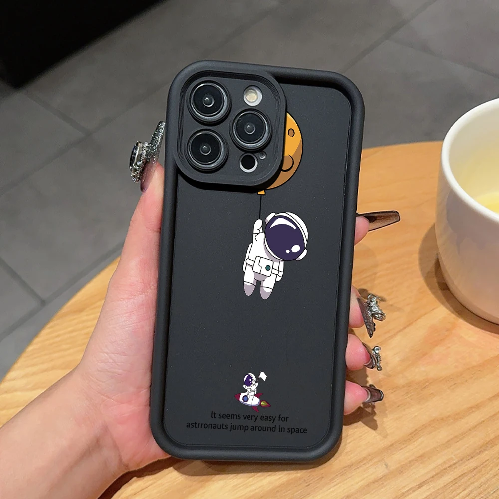 Cute Cartoon Astronaut Phone Case For Samsung Galaxy Note 20 S24 S25 S23 S26 Plus S24 S23 FE S26 S24 S25 S23 Ultra  Cover