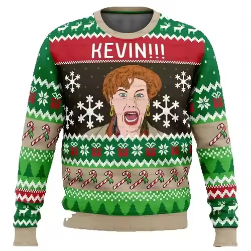 Merry Christmas alone at home Ugly Christmas sweater cartoon animation Men's pullover 2026 fashionable couple shirts Sweatshirt - Image 6