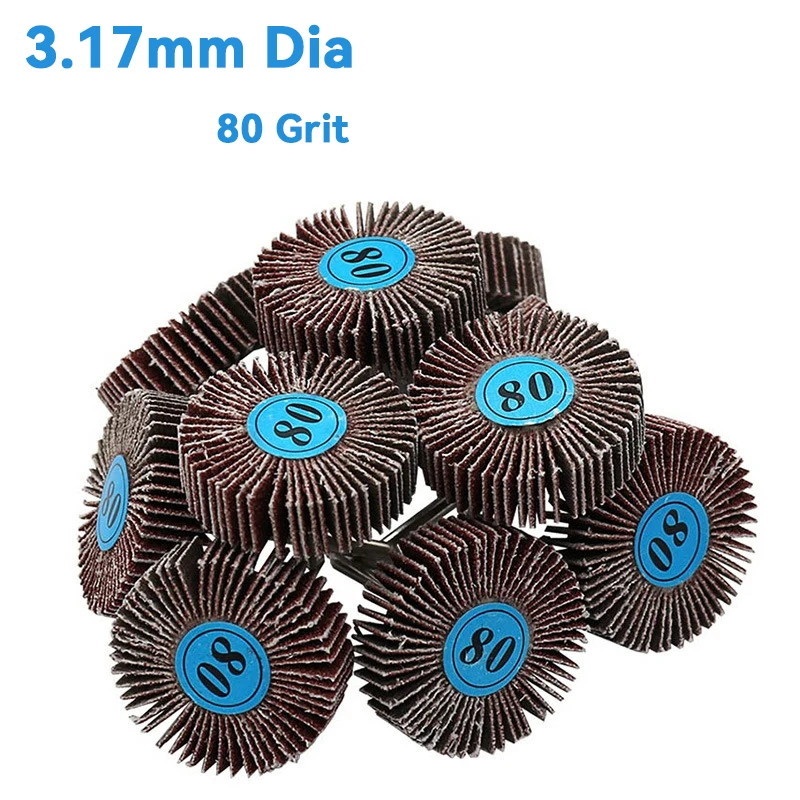 

Sanding Grinding Sandpaper 80 Grit Flap Discs 3.0mm Shank Wheel For Rotary Tools Electric Power Polishing Tool Accessories