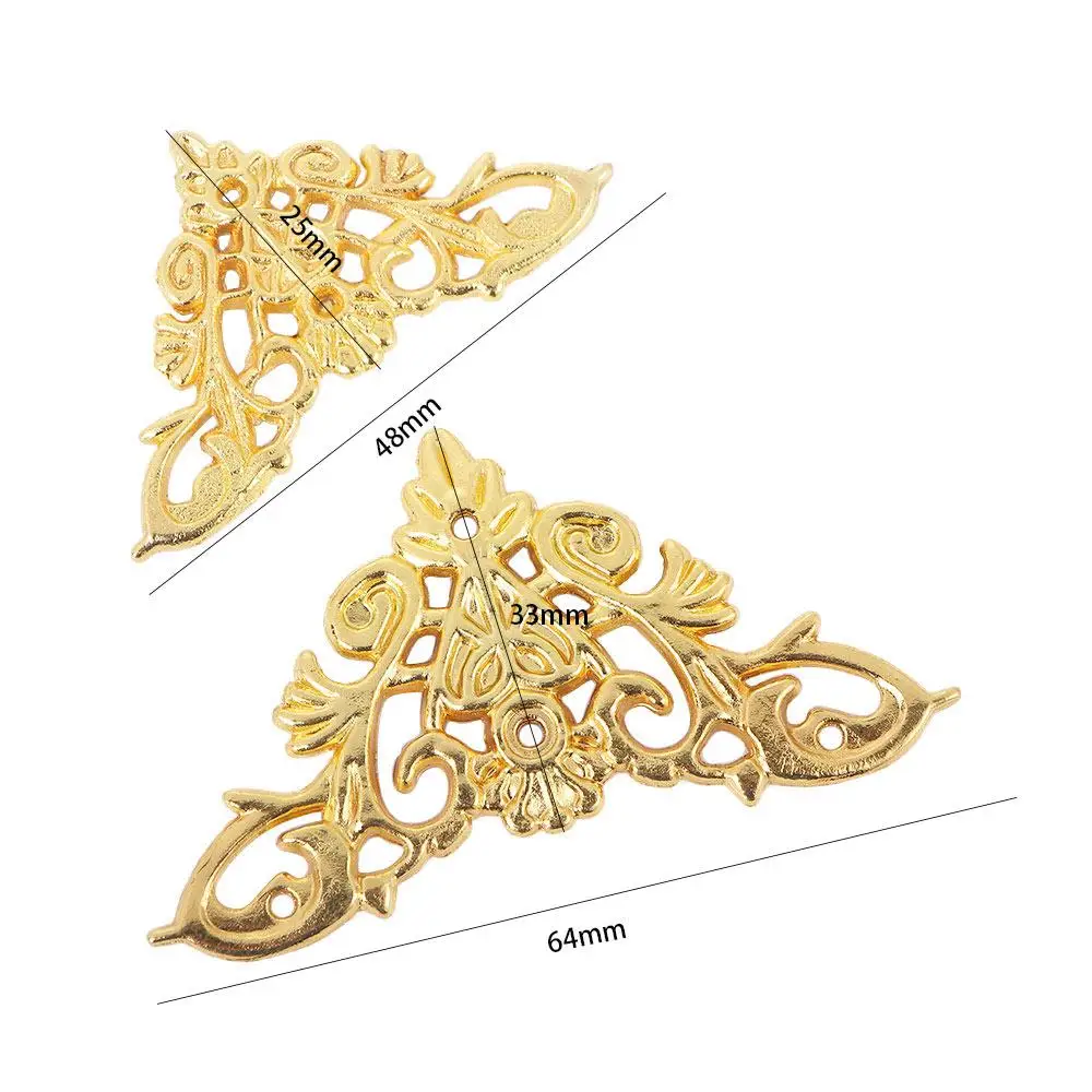 4Pcs Home Decor Edge Corner Feet Leg Jewelry Box Decorative Protector Corner Brackets Scrapbook Album Furniture Hardware