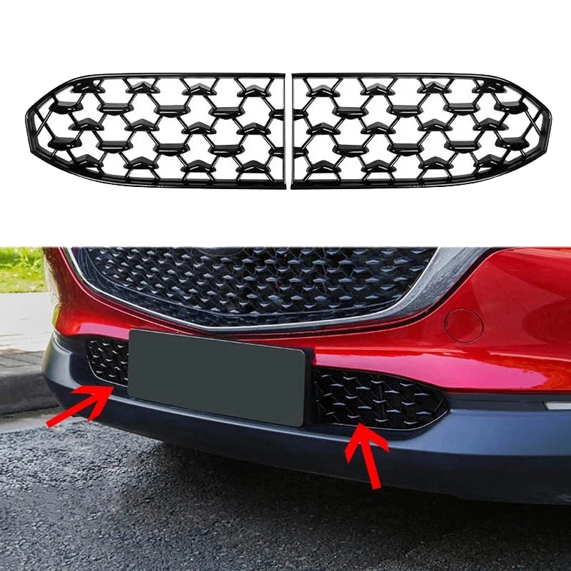 5X Car Front Lower Grille Bumper Grille Cover Decoration for Mazda CX30 CX-30 2020-2021