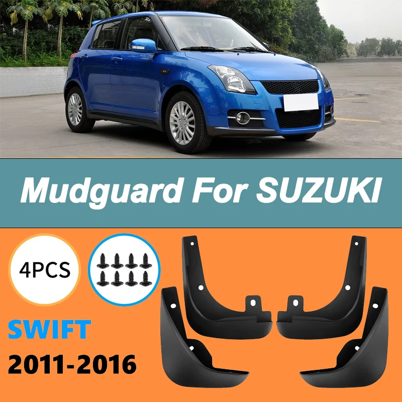 

For SUZUKI Swift 2011-2016 Automotive Tire Mudguard Waterproof Prevent Mud Splashing Car Mud Flaps Fender Trim 4pcs Accessories