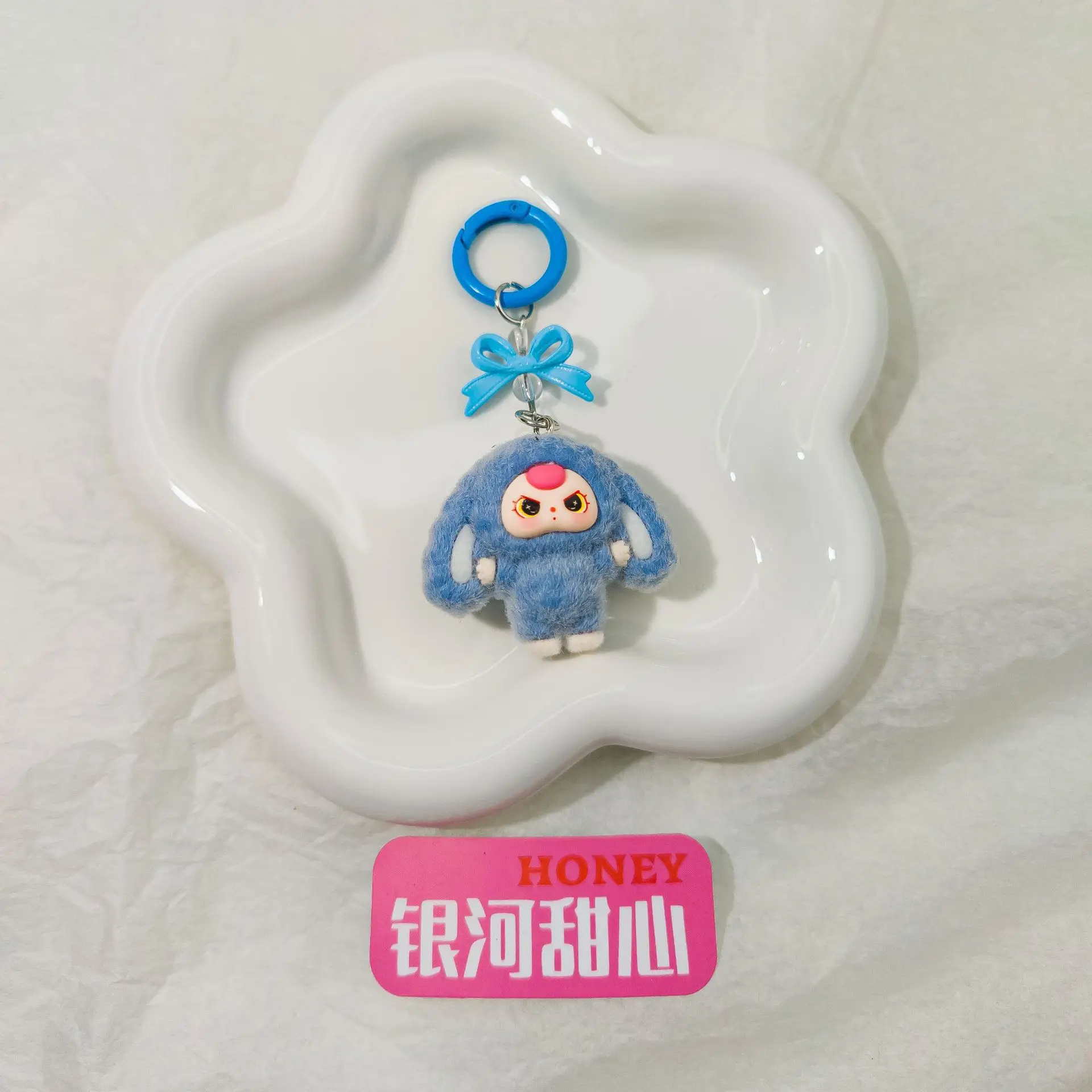 1 قطعة سلسلة مفاتيح كرتونية كبيرة الأذن دمية ثلاثية الأبعاد مع حقيبة مدرسية للطلاب عبر الحدود #1