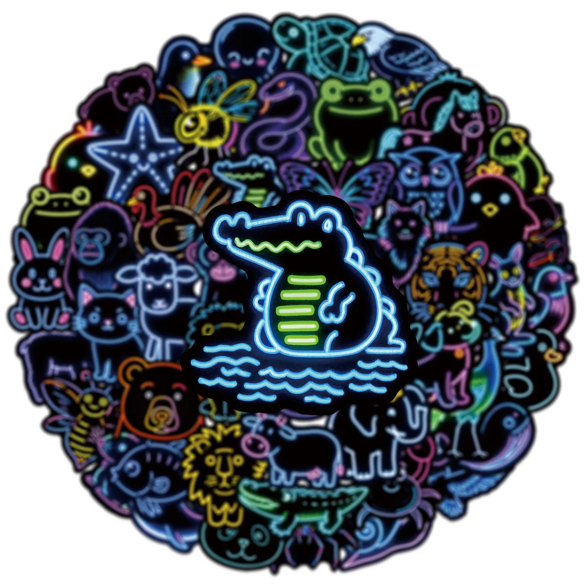 10/30/50PCS Neon Niedlichen Tier Aufkleber Cartoon Lustige Kreative Persönlichkeit Graffiti Aufkleber für Handy Fall Wasser tasse Gitarre