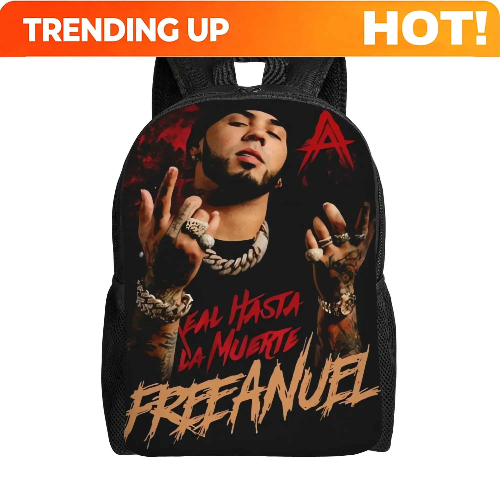 Custom Bag Anuel AA Backpack - Fashionable, Single Layer, Ideal For School & Short Trips, Hand Washable, Backpack For School
