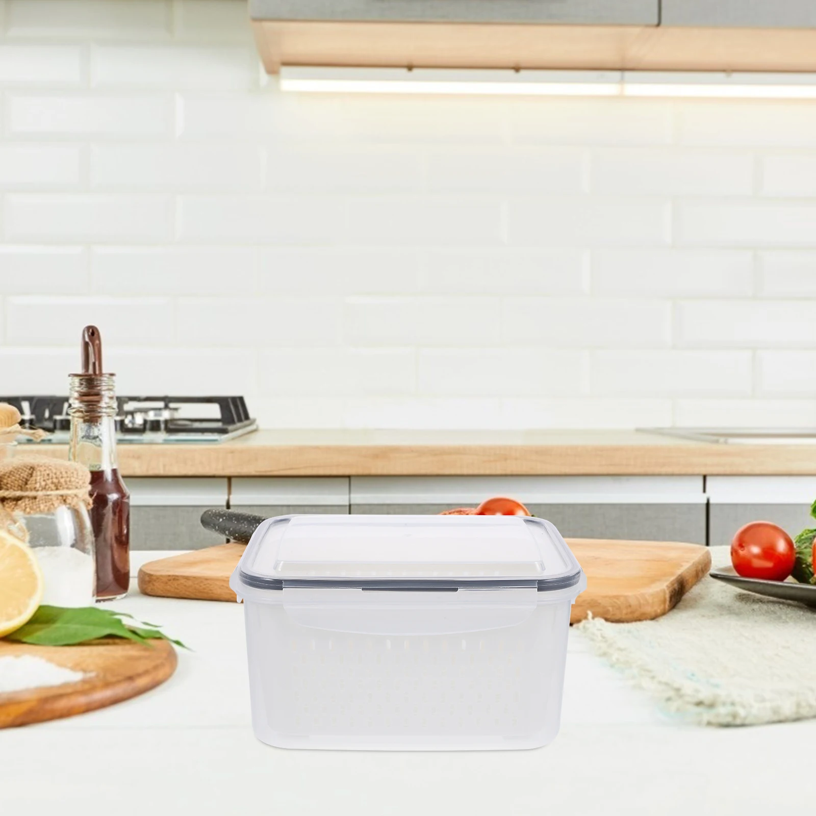 

1 комплект контейнеров для хранения продуктов с корзиной для слива, органайзер для холодильника, коробка для овощей и фруктов, контейнер для экономии продуктов
