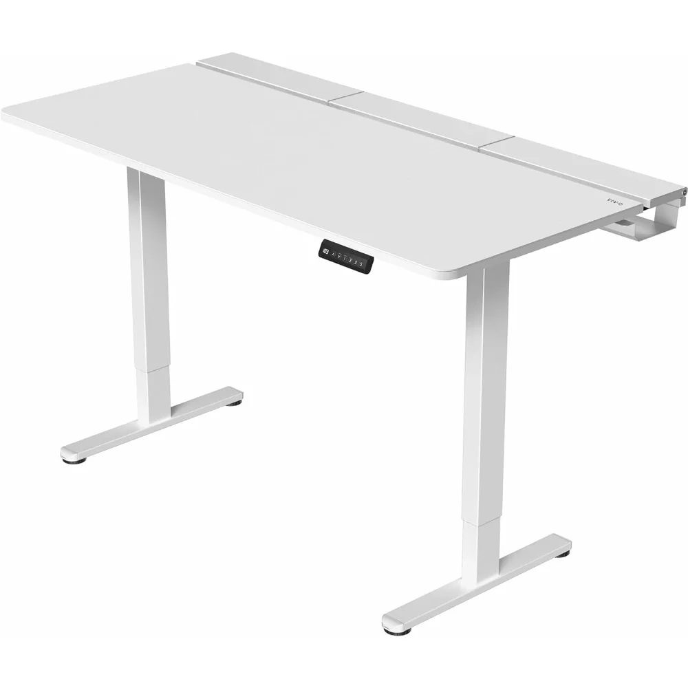 

"60x30 Inch Electric Standing Desk with Hidden Cable Management and Large Mouse Pad, featuring Dual Motor Height Adjustment and