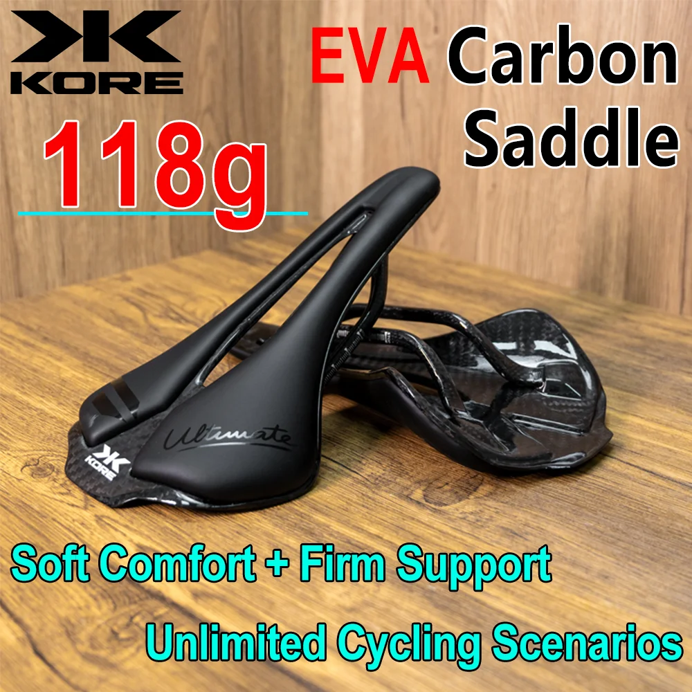 

Carbon Fiber Bike Seat Cushion 118g EVA Material Breathable Ergonomic Design 7x9 Carbon Saddle Arch for Winter Cycling Parts
