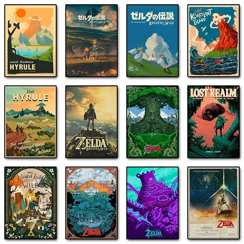 Legend Video Game Poster Canvas Painting Zeldas Link Poster and Prints Wall Art Pictures for Modern Bedroom Game Room Home Decor