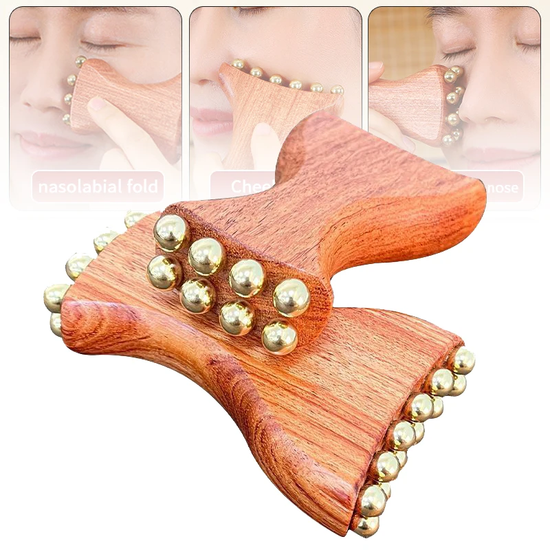 

Инструмент для лифтинга фасции для лица с бусинами, массаж для красоты щек, Гуа Ша, лимфодренажный массажер, триггерная точка, релаксация