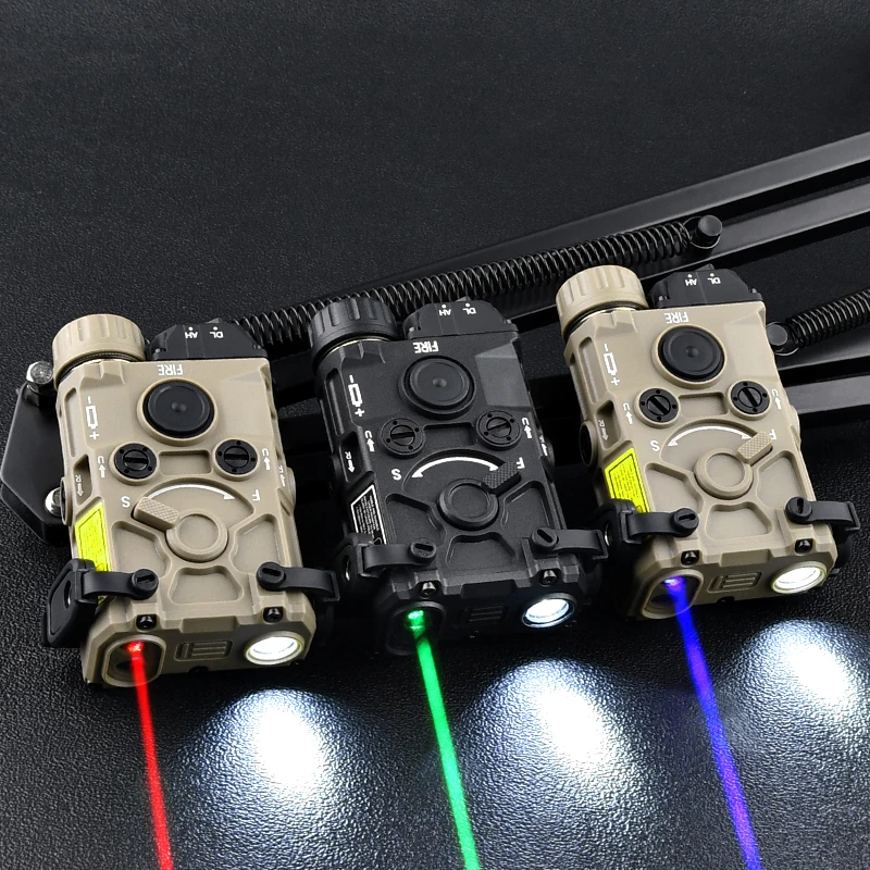 Tactical Nylon EOTEC OGL Red Dot Laser Indicator Blue Green IR PEQ-15 with OGL White Strobe Flashlight for Airsoft Gun Rifle