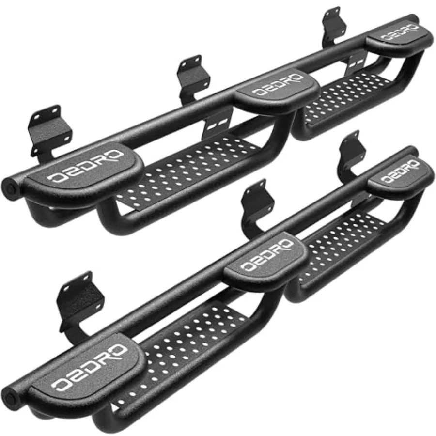 

Running Boards for SuperCrew Cab: Steel, Black Powder Coated, Two-Step Nerf Bars Compatible with 2015-2026 Ford F150 2017-2026