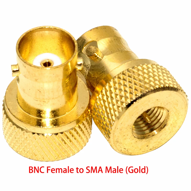 Q9 BNC Female to SMA Male Female Disc Adapter Gold Nickel Plated Black for Motorola Two Way Radio BaoFeng UV-5R FD-880