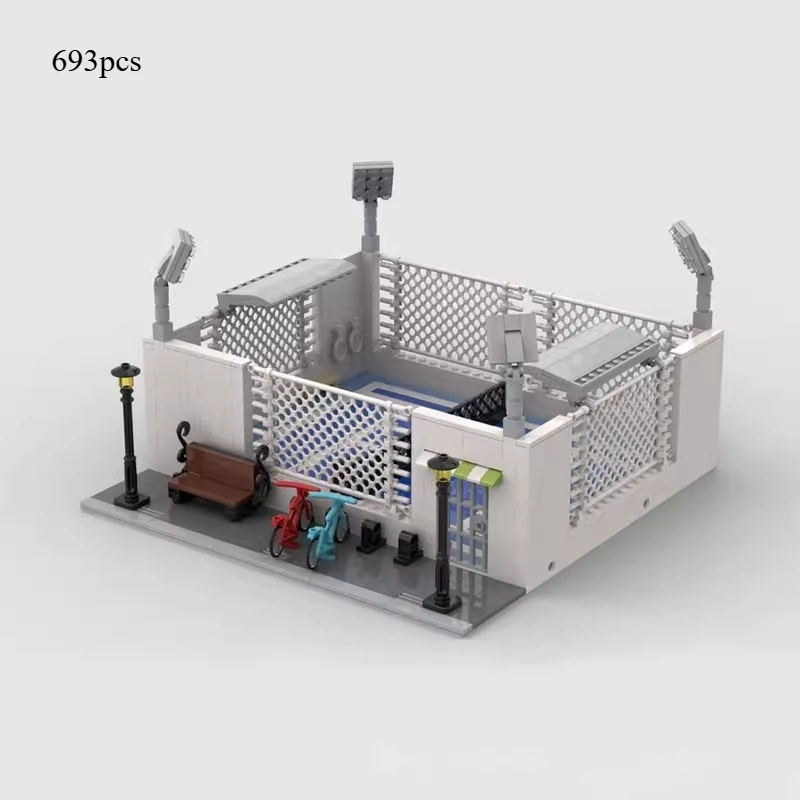 MOC Tennis Court Children DIY Creative Assembled Toys Building Block Set City Scene Building Model Boy Love Collection Toys