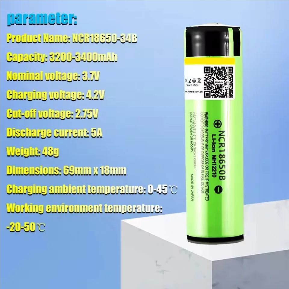 1-10PCS Daweikala 34B-PCB 18650 3400mah NCR18650B 3.7v Rechargeable Li-ion battery 3400mAh With PCB - Image 2