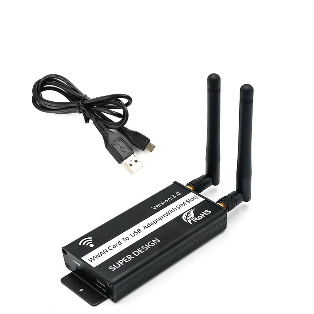 WWAN Card to USB Adapter with Sim Slot Shell Case Enclose Housing For 4G Modem EM160R-GL EM120K-GL EM120R-GL EM12-G EM061K-GL