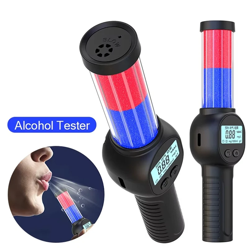 Handheld Digital Breathalyzer Rechargeable LCD Display Professional Alcohol Tester With LED Non-Contact Alcohol Detector