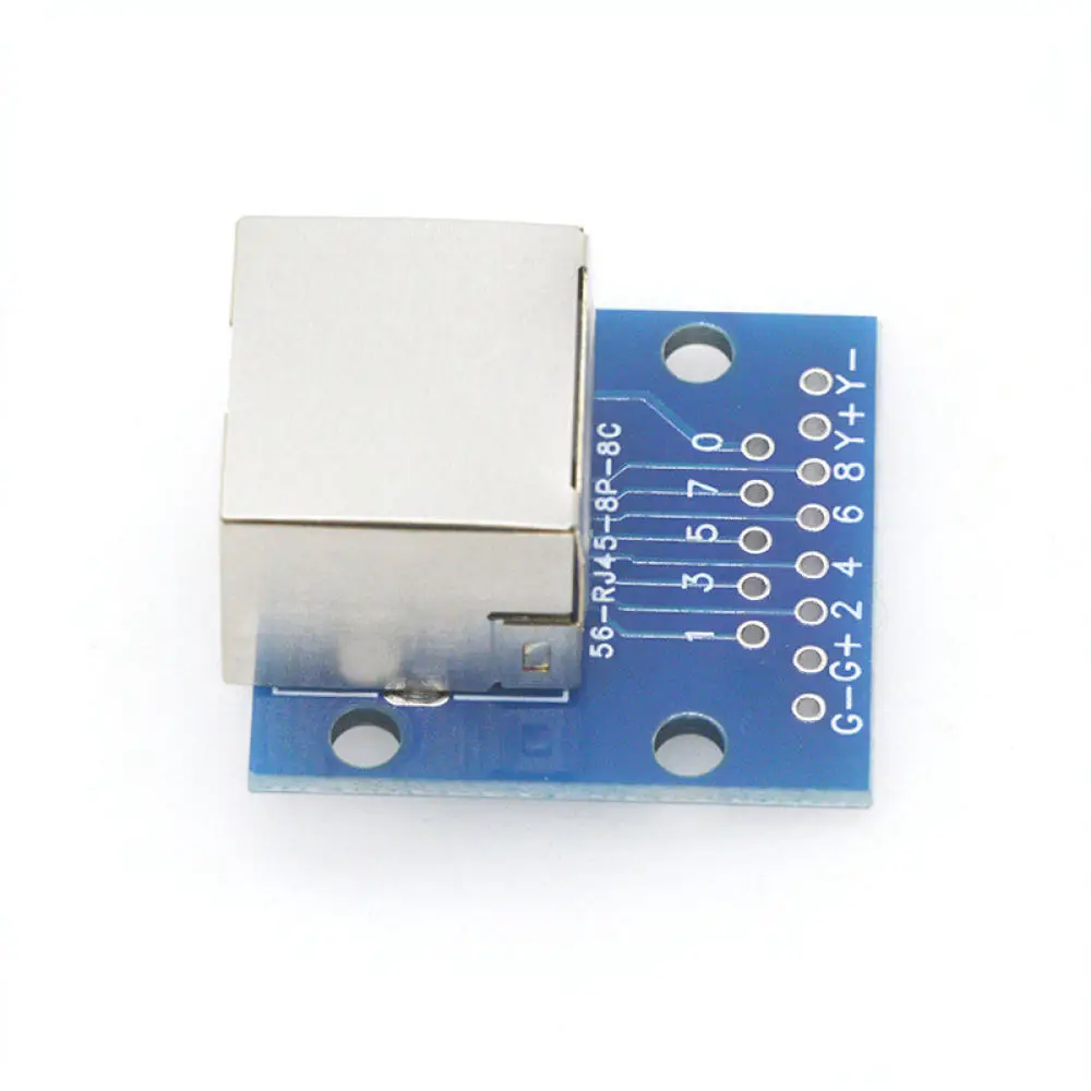 RJ45 Female Socket Breakout Board With LED Indicator DIP 2 54mm Pitch For Yuanlitai Electronic Signal Debugging