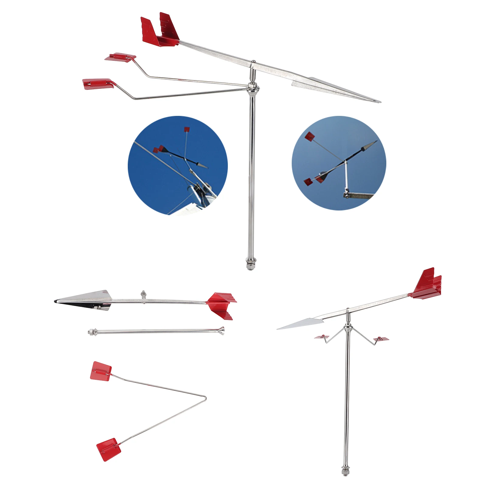 Marine Weather Vane 304 Stainless Steel for Yacht Boat Sailing Wind Direction Indicator Navigation Tool OEM Replacement