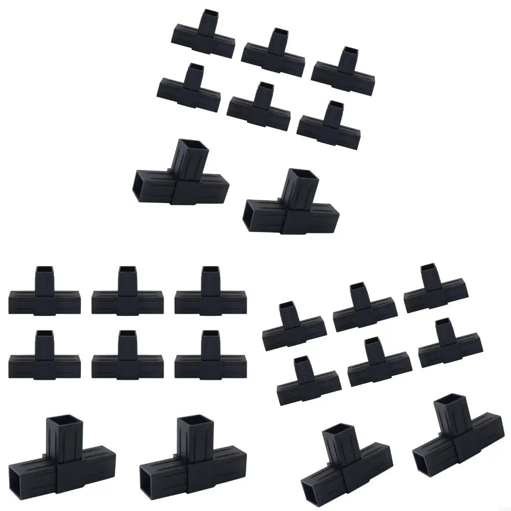 62KD 8Pcs Plastic Three Way Joints Connector For 1in Square Tubes No Tools Required Great For DIY Racks And Frames