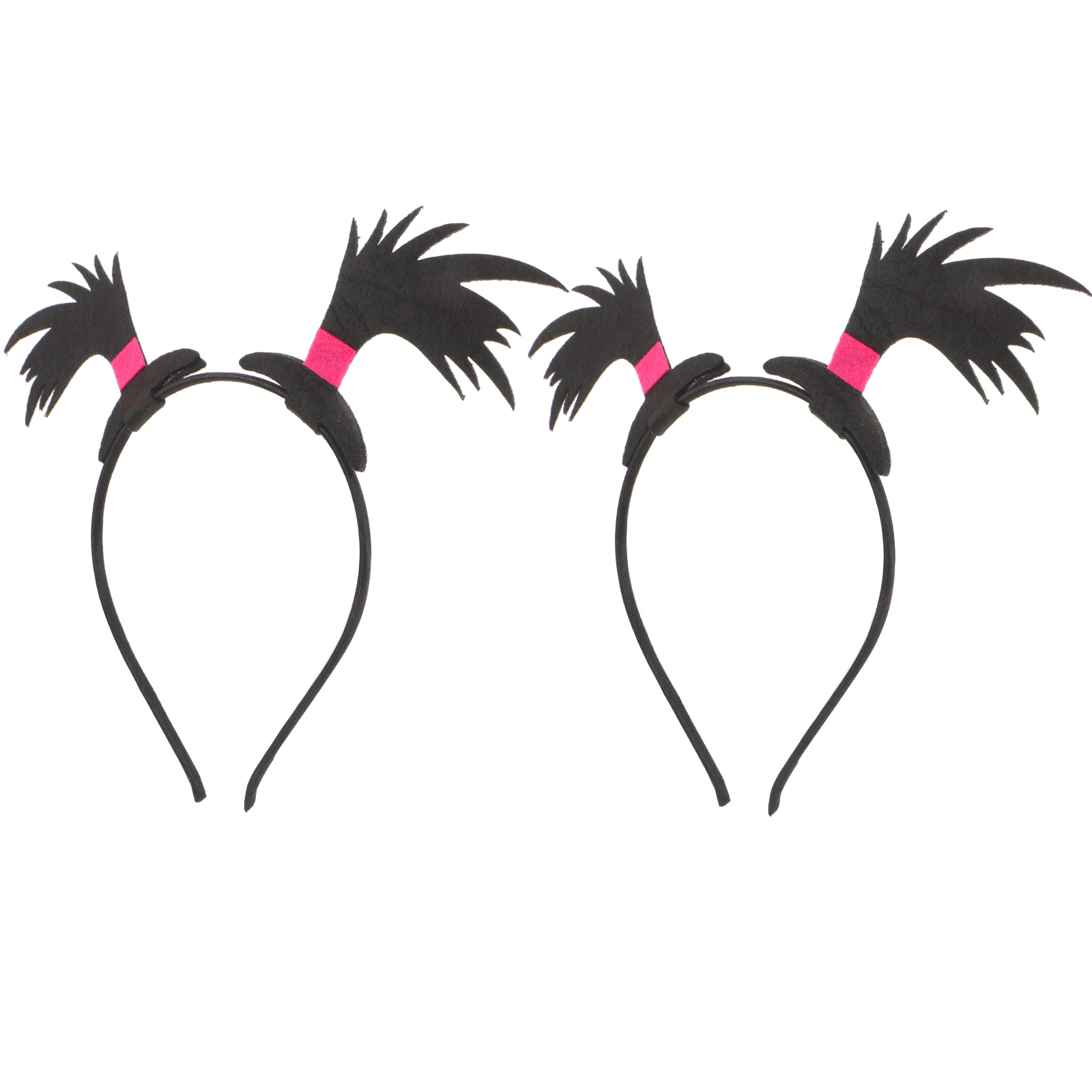 

2Pcs Braided Hair Headbands Novelty Funny Hairband Nonwoven Fabric Kids Women Durable Cartoon Trendy Party Accessories