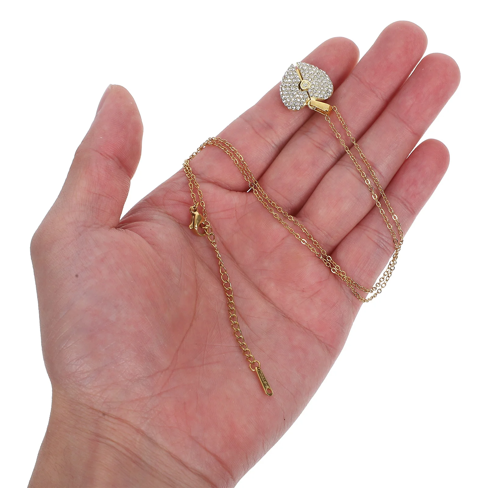 

Titanium Steel Heart Pendant Necklace Women Open Heart Pendant Choker Necklace Lightweight Durable Jewelry for All Occasions