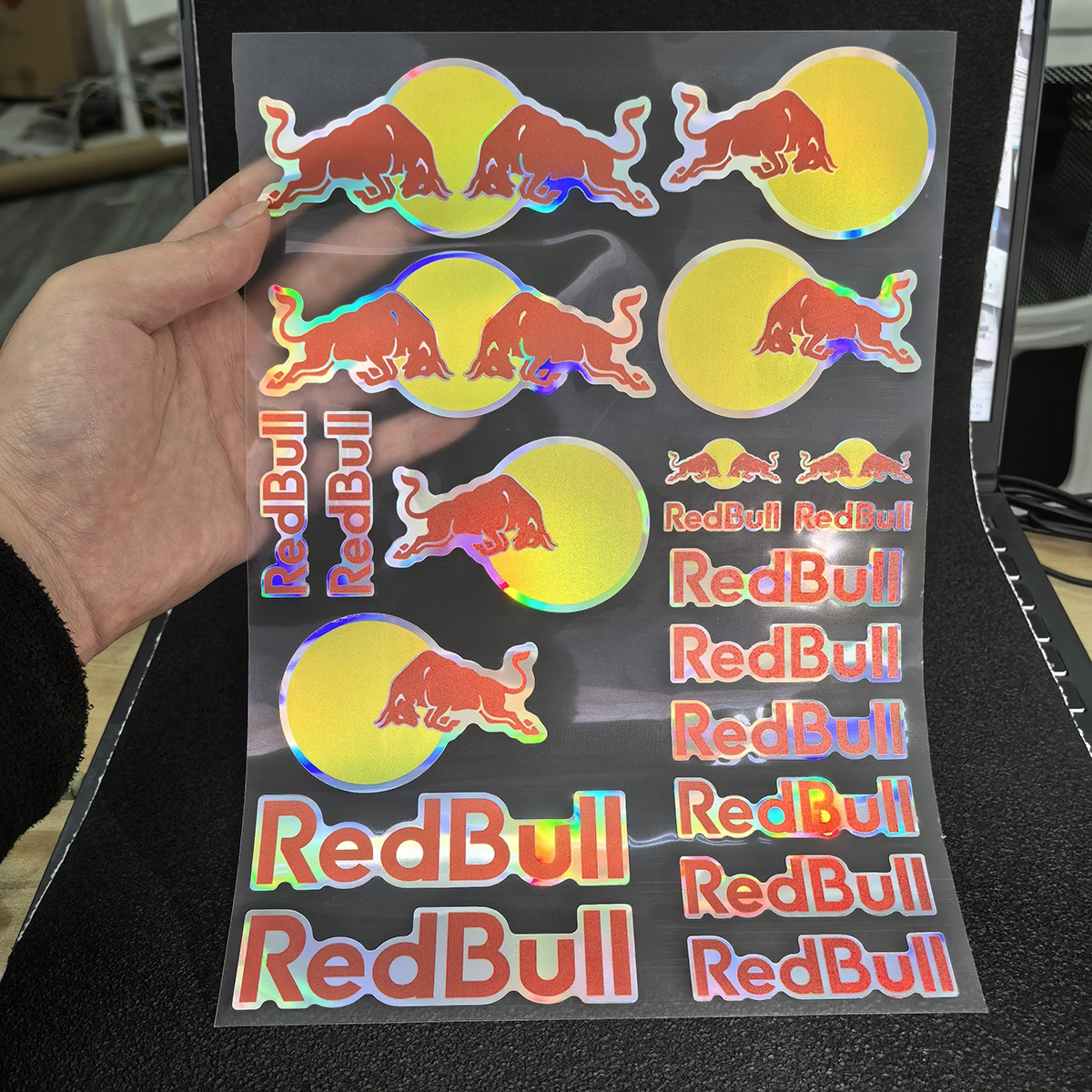 

Laser Red Bull Sticker Logo Motorcycle Tank Decal Kit