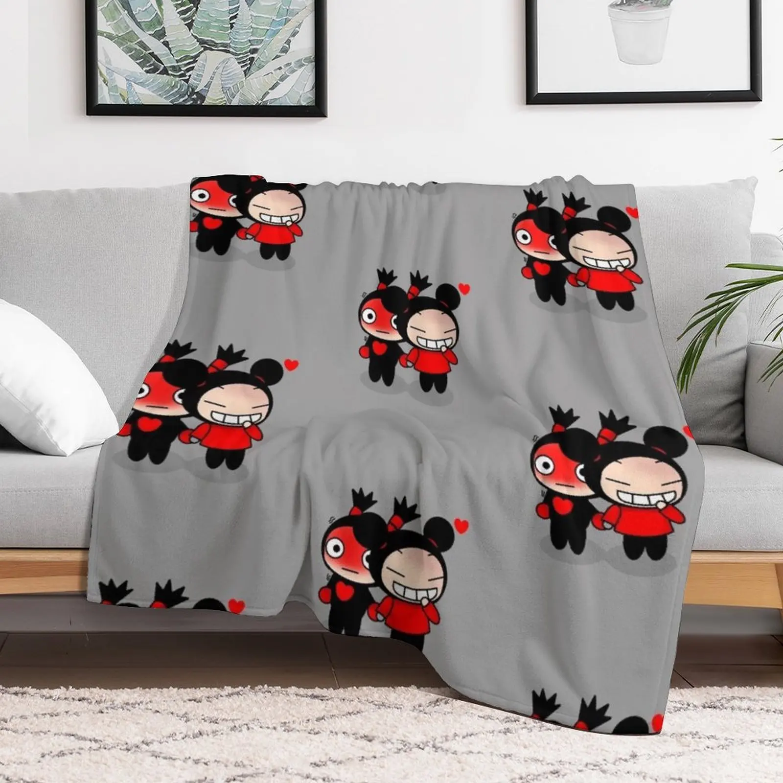 Pucca And Garu Throw Blanket Lightweight Cozy Blanket for Bed Sofa