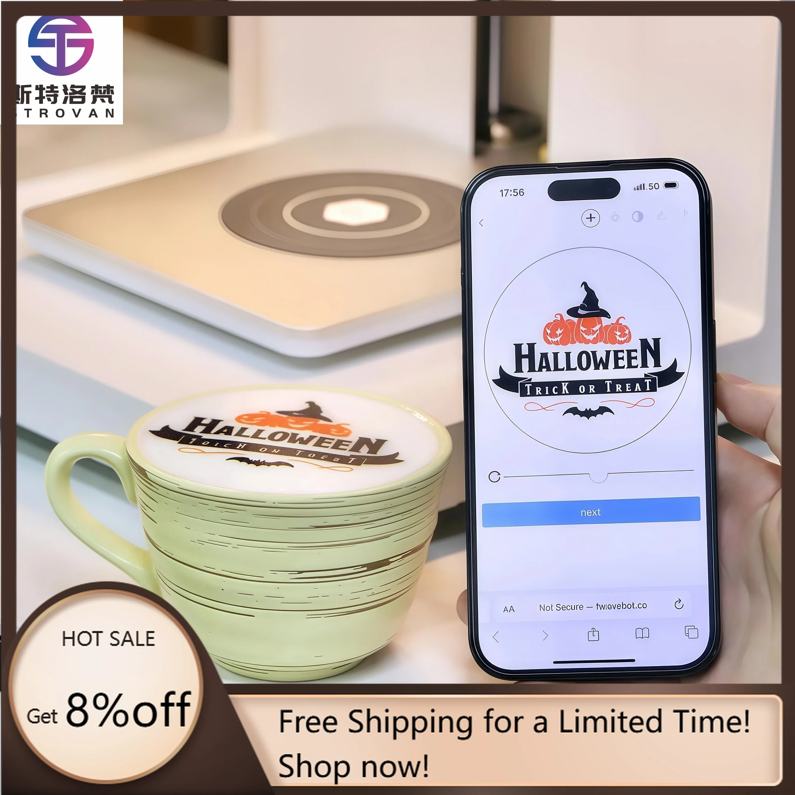 STLF JW لطابعة Evebot الأوتوماتيكية النافثة للحبر Selfie Art Coffee & Latte طابعة كعكة ثلاثية الأبعاد للاستخدام المنزلي ومحلات الطباعة #1