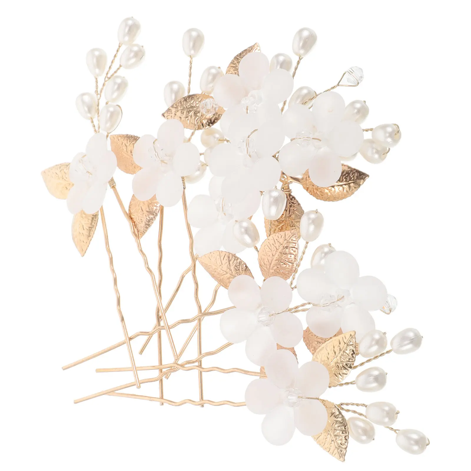 

Набор из 5 элегантных металлических U-образных заколок для волос: свадебные, для невесты и подружек невесты, с цветами, для причесок-пучков и шиньонов