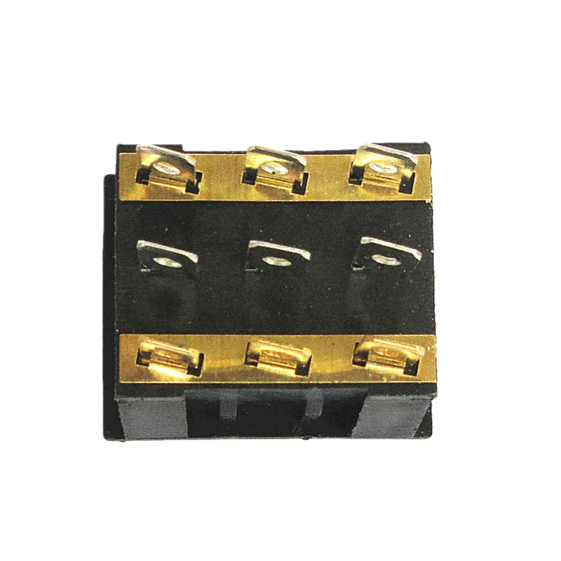 Dreifach, 2-Positionen, 9-polig, rot, beleuchteter Drei-in-Eins-Kombinations-Wippschalter mit bootförmigem Netzschalter