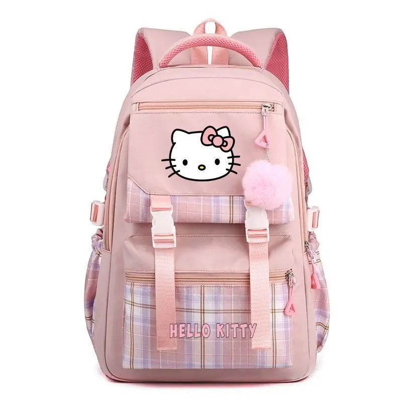 Hellokitty-mochila de Hello Kitty para mujer, bolso escolar de gran capacidad, bonito japonés, escuela primaria, escuela secundaria