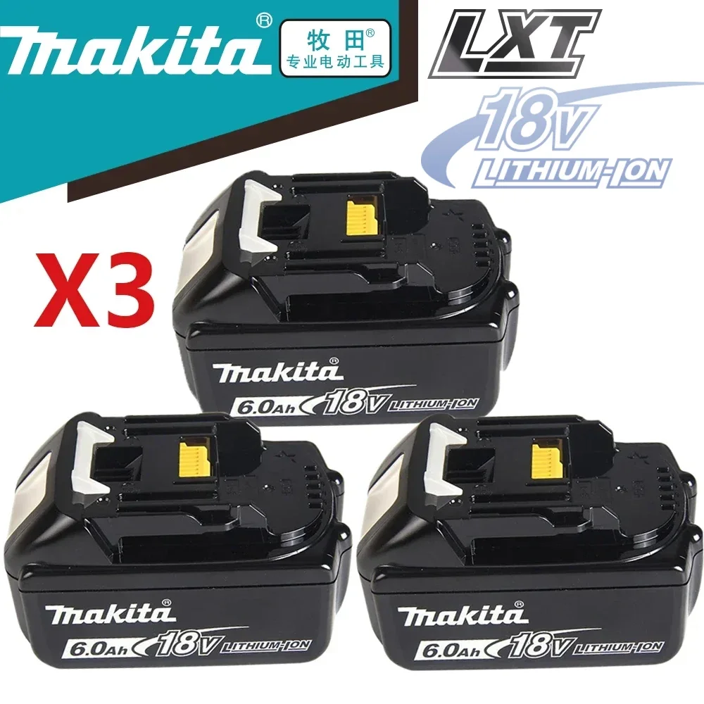 

100% Original Makita Rechargeable Power Tool Battery, Replaceable LED Lithium-ion, 6.0 Ah 18V LXT BL1860B BL1860BL1850 BL1830