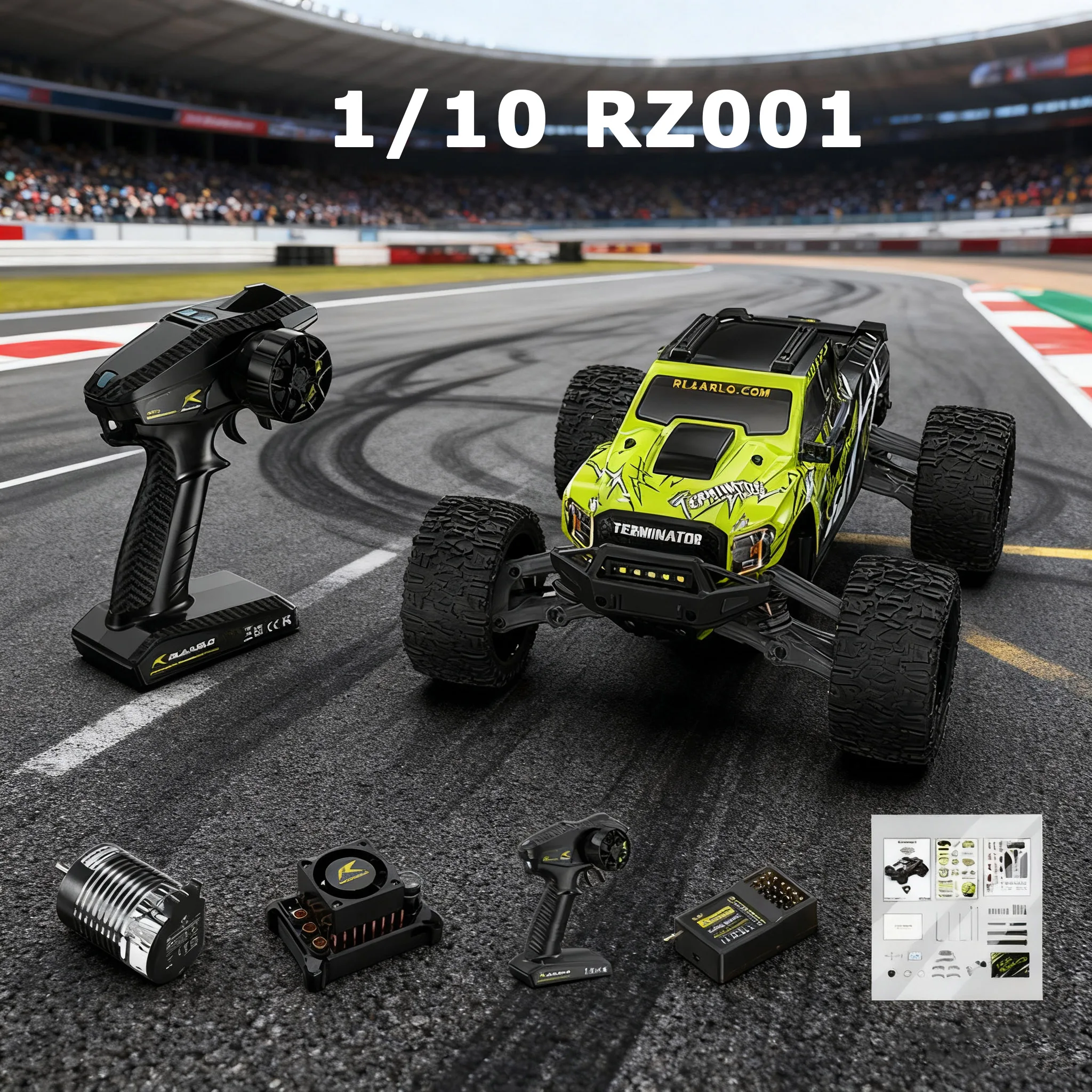 

1/10 RZ001 RC Monster Truck Электрический бесщеточный 4WD Внедорожник Всемогущий терминатор Электрический автомобиль с дистанционным управлением