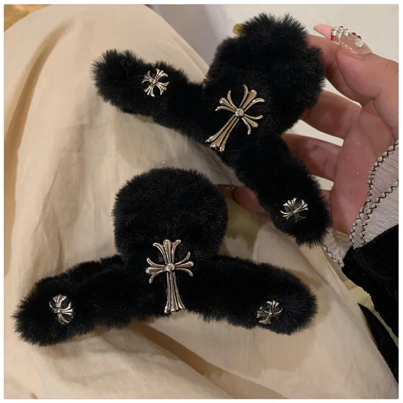 Women Elegant Black Geometric  Hair Claw Lady Sweet Long Hair Holder Toothed Hair Clips Hairpins Fashion Hair Accessories