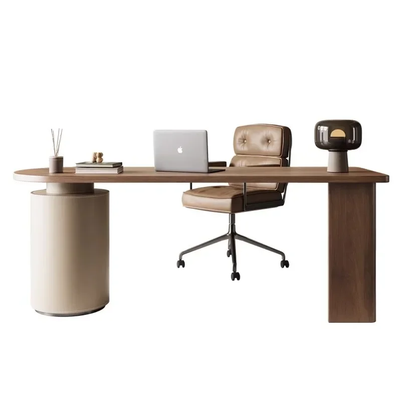 

Italian minimalist antique solid wood desk study senior desk designer Internet celebrity light luxury computer desk