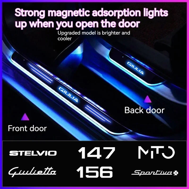 

For Alfa Romeo Giulia Stelvio Giulietta 159 147 156 Mito Car Wireless LED Welcome Pedal Threshold Light passage Atmosphere lamp