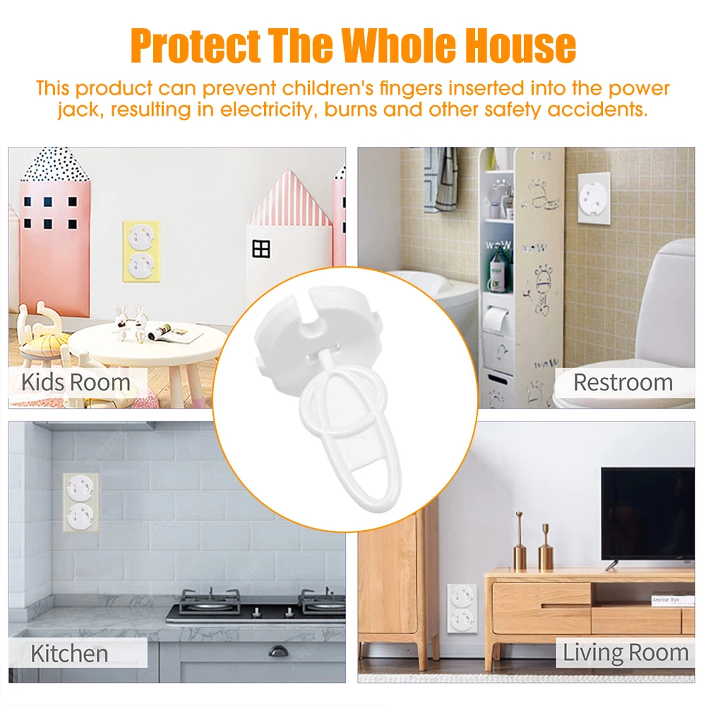 1/10Pcs France Electrical Safety Socket Protective Covers Baby Anti-electric Shock Safe Protector Plug-in Outlet Guard Locks