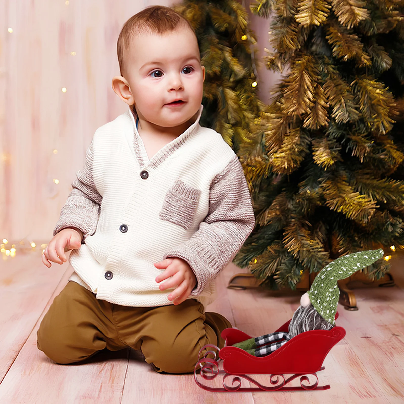 

2Pcs Christmas Sled Decoration Versatile Xmas Sleigh Ornament Christmas Tree Decor Xmas Party Decoration Table Centerpiece