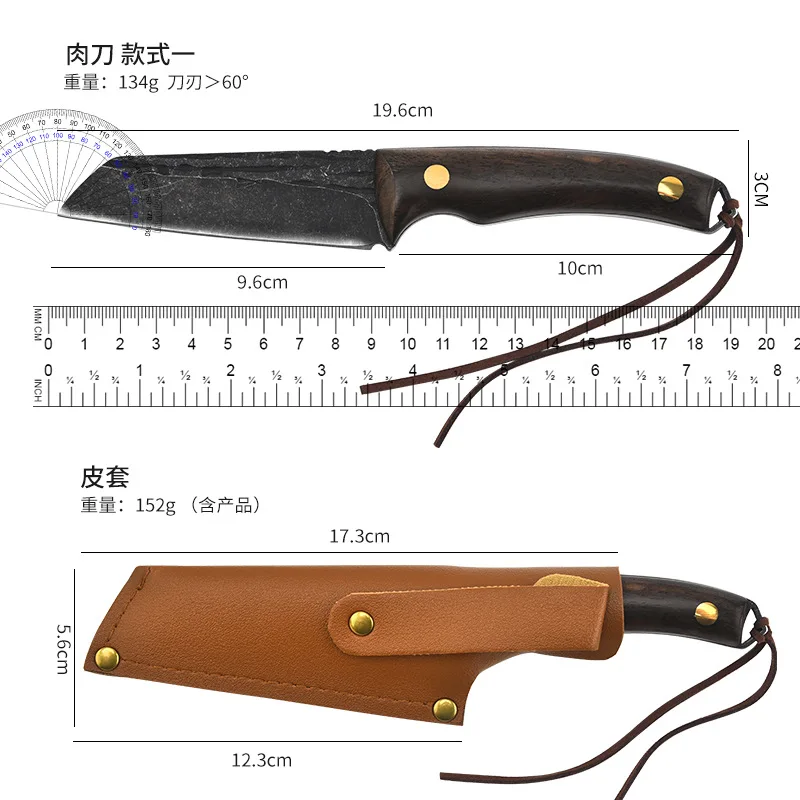 Handmade Forged Knife Kitchen Knife Stainless Steel Full-Tang Butcher Boning Meat Cleaver For Cooking Fruit Knife BBQ Assesories