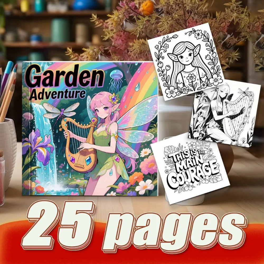 Sweet And Lovely Themed Coloring Book Flower Fairy And Cartoon Skeleton Combination With Warm And Beautiful Atmosphere